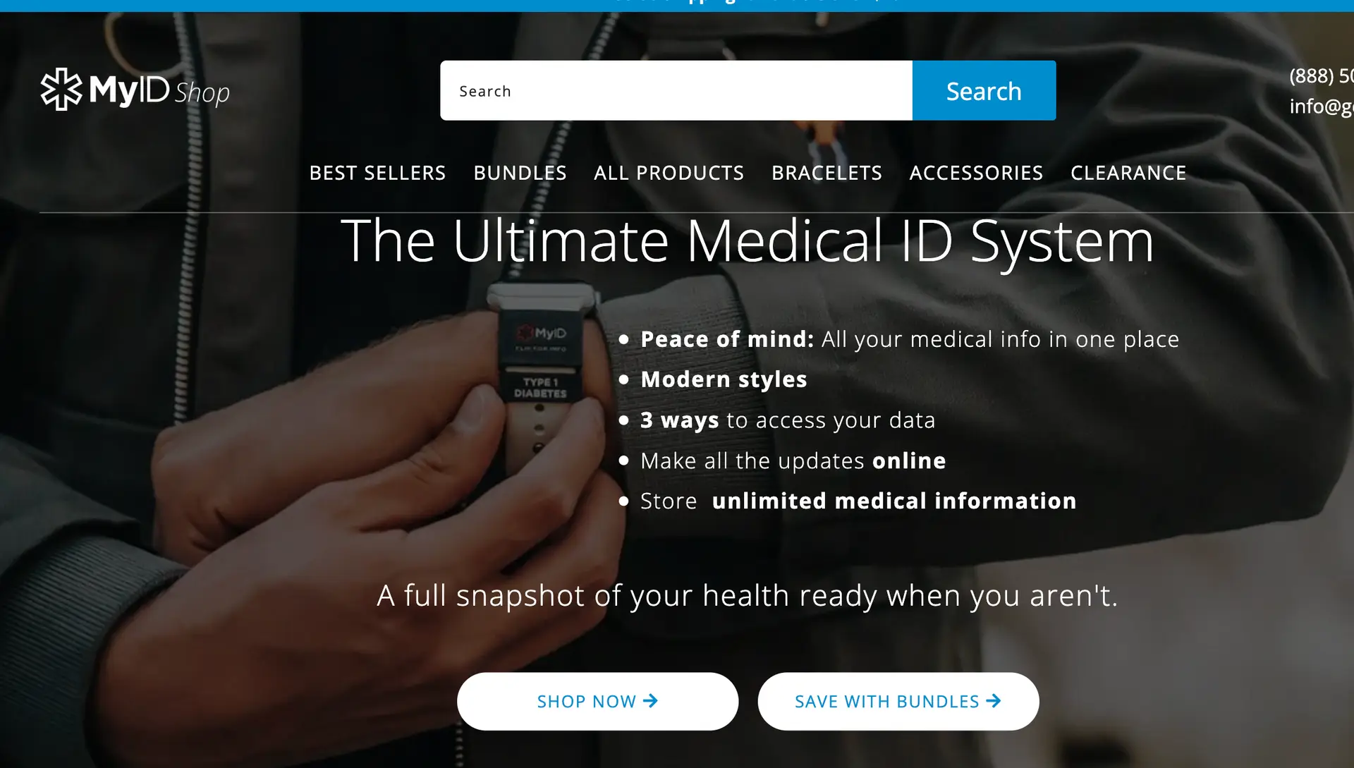 MyID Shop for quick easy access to your medical records while traveling